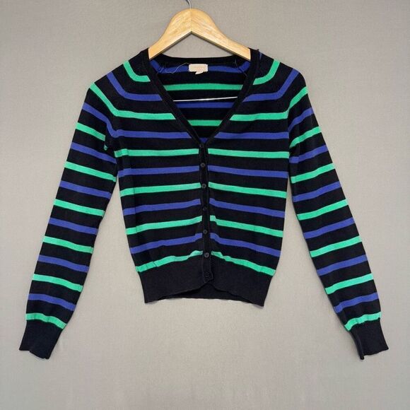 Ambiance Women’s Striped Button Up Sweater Size Small American Vintage Cotton - Picture 1 of 8